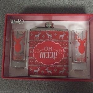 Wink Flask and Shot Glass Set
